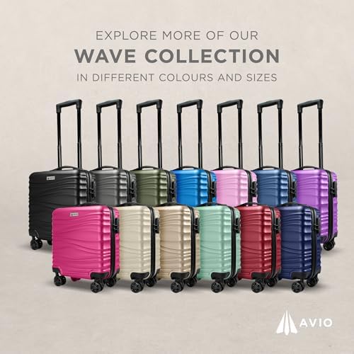 AVIO Wave Cabin Suitcase 45x36x20cm - Lightweight Double Wheel Luggage Bag, 2 Internal Pockets, Telescopic Handle 3 Heights, Durable ABS Hard Shell - Approved by Most Airlines - Image 9