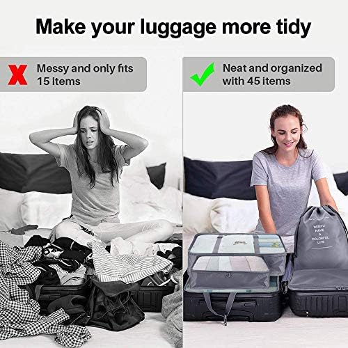 Packing Cubes for Suitcase,Geediar 9 PCS Travel Luggage Packing Organizers Waterproof Travel Essentials Bag Clothes Shoes Cosmetics Toiletries Storage Bags(a-Grey) - Image 4