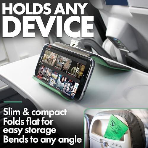 Airplane Phone Holder - Foldable Plane Phone Stand for Travel - Flexible Mobile Stand for Desk & Bed - Flight Mobile Holder Desk - Accessories Travel Essentials For Flying (Green) - Image 4