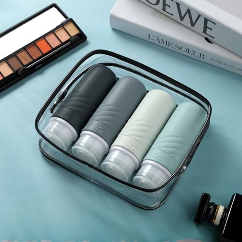 Gemice Travel Bottles for Toiletries, CAA Approved 90ml Silicone Travel Bottles, Leak Proof Squeezable Travel Size Containers, Travel Essentials for Lotion Soap Liquid Shampoo, BPA Free(4 Pack) - Image 6