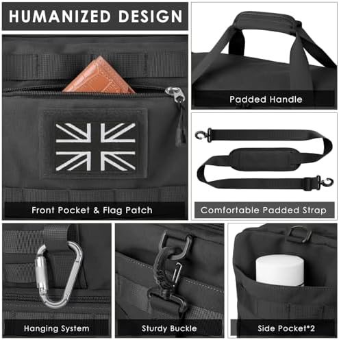 ETRONIK Travel Duffle Bag for Men, Tactical Gym Bag with Multiple Compartments and Shoe Pocket & Weekender Overnight Duffle Bag with Wet Pocket, Carry On Holdall Luggage for Workout Football Sport - Image 3