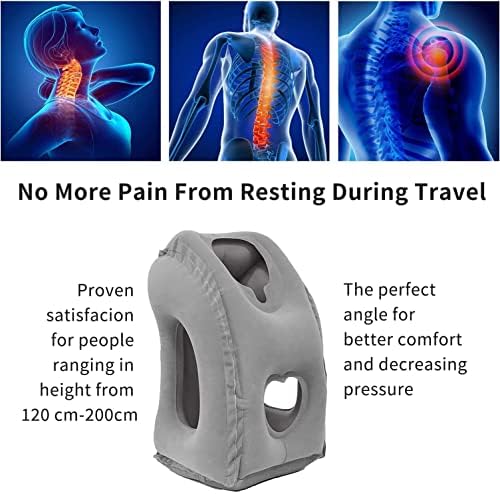 DAWNTREES Inflatable Travel Pillow for Airplane, Neck Air Pillow for Sleeping to Avoid Neck and Shoulder Pain, Comfortably Support Head, Used for Airplane, Car, Bus and Office… - Image 5