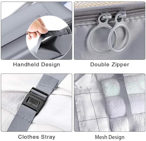 Travel Packing Cubes, Toifucos Multifunction 8pcs/set Luggage Organiser Compression Suitcase Essential Bag, Dark Gray - Image 6