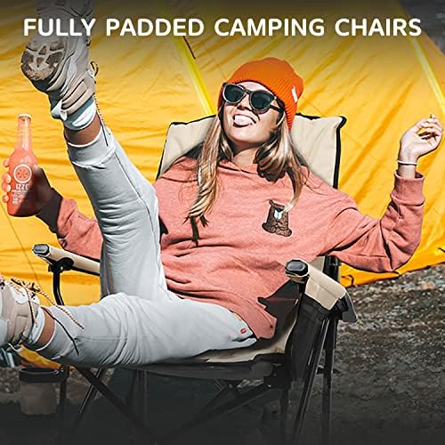 CHICHILL Camping Chairs for Adults, Oversized Folding Chair Outdoor Chair Adjustable High Back Chair Fishing Chair Heavy Duty Chair Supports 180kg Foldable Chair for Outdoor and Travel, Grey, HWY001 - Image 8