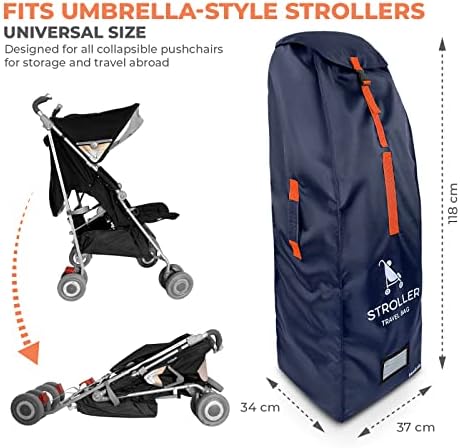 Stroller Travel Bag - Umbrella Stroller Buggy Travel Bag for Airplane, Navy - Image 2