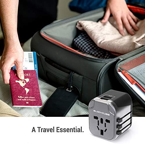 Worldwide Travel Plug Adapter with 2 USB 2.4A Charging Ports | International Universal AC Socket, Dual Safety Fuse, Chip Protector for US UK EU AU Mobile Phone Tablet Laptop Gadget (Grey) - Image 6