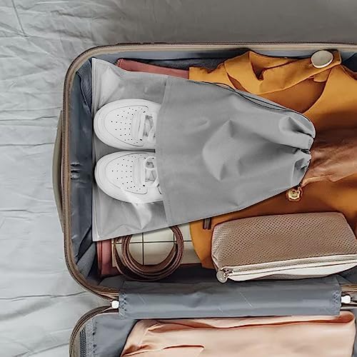 GAOHAN 10Pcs Shoe Bags for Travel,Shoe Bags,Shoe Travel Bag,Drawstring Non-Woven Shoes Storage Bags with Transparent Window for Daily and Travel Use(Grey) - Image 3
