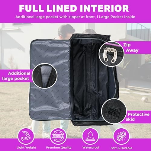 Skylark 32" Large Suitcase Lightweight Wheeled Duffle Bag Holdall Luggage Travel Bag 2.8kg 120L Black - Image 5