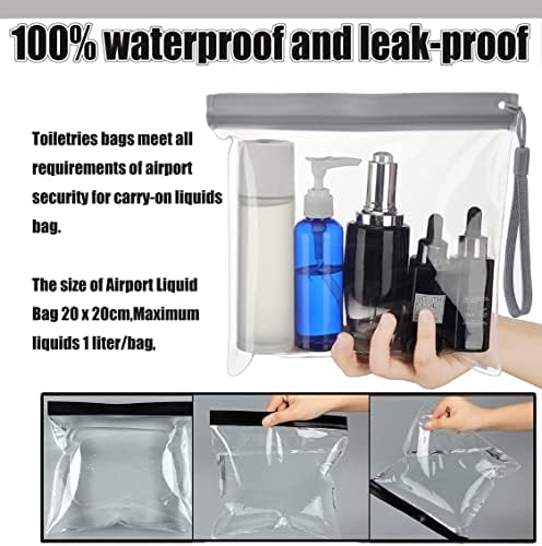 Clear Travel Toiletry Bag - Airport Security Liquids Bags, Airport Liquid Bag 20 x 20cm TSA Approved, Travel Accessories Makeup Bags Holiday Essentials Luggage for Men Women (2pcs Pink) - Image 6