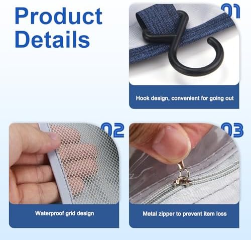 Ostomy Colostomy Travel Bag Hanging Ostomy Supplies Bags for Colostomy Foley Catheter,Medical Supplies Ileostomy Pouch Accessories Hanging Wash Toiletry Bag Organizer - Image 3