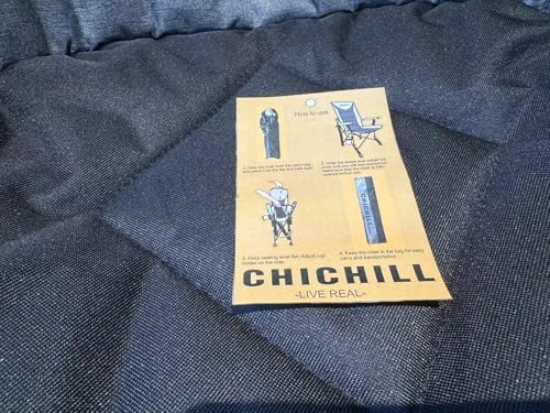 CHICHILL Camping Chairs for Adults, Oversized Folding Chair Outdoor Chair Adjustable High Back Chair Fishing Chair Heavy Duty Chair Supports 180kg Foldable Chair for Outdoor and Travel, Grey, HWY001 - Image 9
