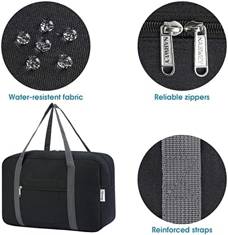 for Ryanair Airlines Cabin Bag 40x20x25 Underseat Foldable Travel Duffel Bag Holdall Tote Carry on Hand Luggage Overnight for Women and Men 20L (Black) - Image 5