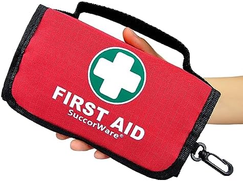 Small First Aid Kit - 100 Piece - Mini First Aid Kit for Home, Camping, Hiking, Backpacking, Travel, Vehicle, Outdoors - Emergency & Medical Supplies