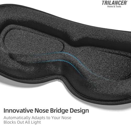 2025 Innovative Sleep Mask for Men and Women, Trilancer 3D 100% Light Blocking Design, Comfortable Eye mask, Blackout Blindfold for Sleeping, Nap, Meditation, Travel (Black) - Image 3