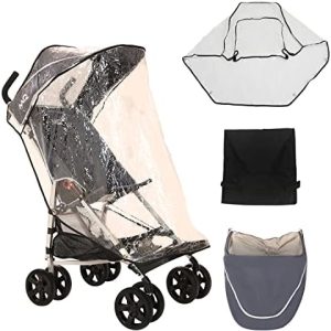 MobiQuip XL Pushchair Travel Accessories Pack, Sun Hood with Vision Panel, Protective Rain Cover, Handy Storage Basket, to Fit MobiQuip XL Buggy, Co-ordinates with Blue MobiQuip XL Stroller