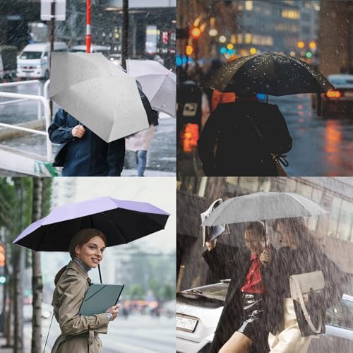 Mini Umbrella, 8 Ribs Folding Compact Sun Rain Lightweight, Anti-UV Travel Umbrellas with Capsule Case for Men Women Teens - Image 7