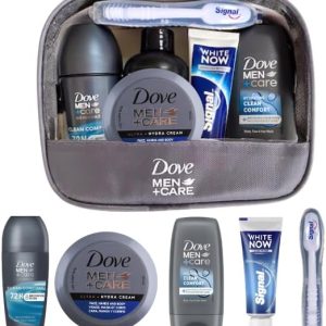 Travel Size Toiletries Essentials for Men in Compact Pouch, Mens Travel Bag for Hospital Over Night Stay, Airport Approved Mini Toiletries and Wremedies Travel Checklist
