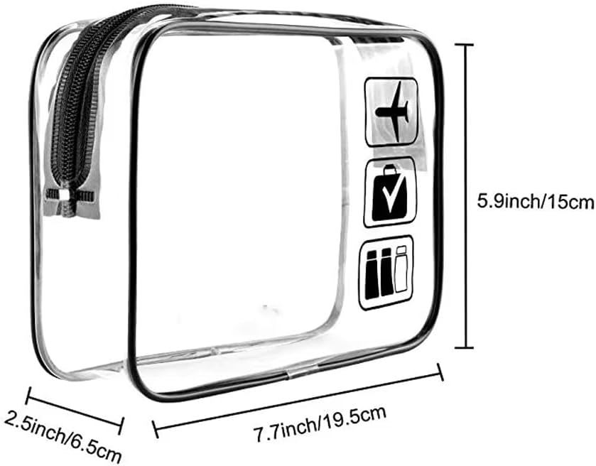 Woodland Clear Toiletries Bag 4 in 1 Waterproof Toiletry Bags Clear PVC Travel Bag Wash Bag Makeup Bag Airport Liquid Bag for Men, Women Large to Small Travel Accessories (Clear, Set of 2) - Image 2