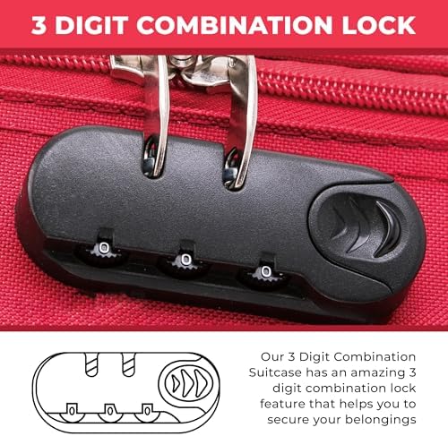 32" Extra Large Suitcase Lightweight Luggage Expandable Hold Check in Travel Bag on Wheels RED 129L - Image 4