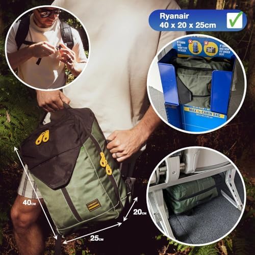 Cabin Max Travel Bag for Ryanair Cabin Bags 40x20x25 Underseat, Carry On Backpack, Travel Backpack, Cabin Bag, Hand Luggage Bag, Cabin Backpack, Laptop & Secret Pocket - Recycled RPET 20l - Equator X - Image 4