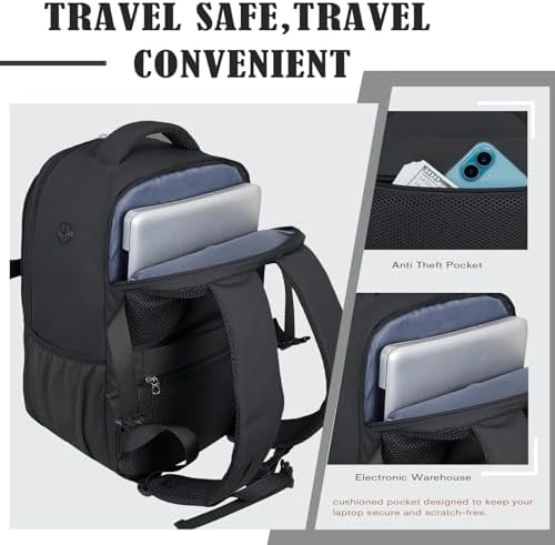 Cabin Bags 40x20x25 For Ryanair Underseat Travel Backpack, Hand Luggage Carry-ons Bag Cabin Size For Airplanes Flight, Rucksack For Men Womens, Waterproof Backpack For Travelling With USB Port - Image 3