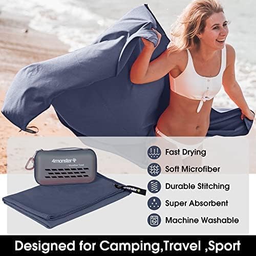 4Monster Microfibre Travel Towel - Quick Dry, Lightweight, Ultra Soft, Super Absorbent Compact Camping Towel for Sports, Gym, Beach, Camping, Yoga, Swimming, Hiking - Image 3