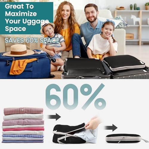 Compression Packing Cubes for Backpack, Travel Packing Cubes for Suitcases Waterproof Suitcase Organiser Bags for Travel Suitcase Luggage Packing Organizer Bags - Image 3