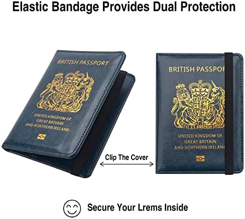 Passport Holder Cover Travel Wallet Organiser, Passport Case with RFID Blocking, PU Leather Travel Document Holder for Passport, Business Cards, Credit Cards, Boarding Passes (Blue) - Image 4
