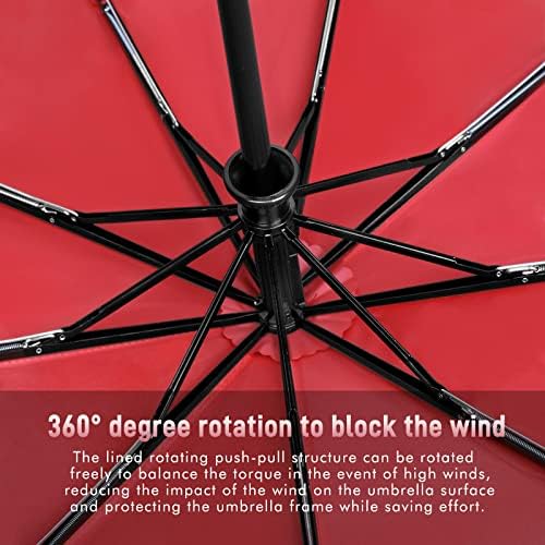 NINEMAX Compact Umbrella Windproof Strong,Travel Small Folding Umbrella Automatic Double Canopy for Women Men - Image 4
