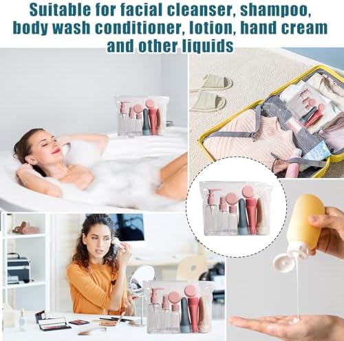 11pcs/Set Travel Bottle Set - Leak-Proof Silicone Toiletry Containers for Shampoo, Conditioner, Lotion - Refillable Travel Accessories with Clear Bag - Image 6