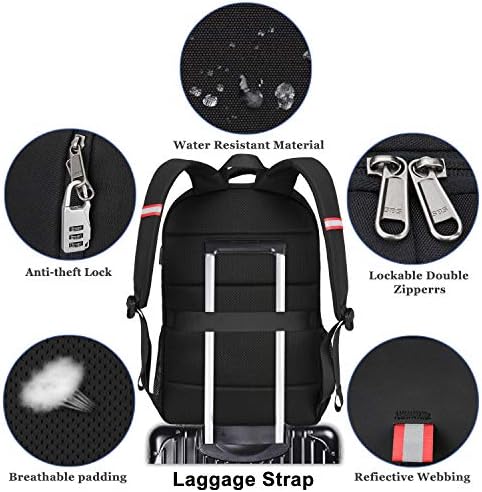Della Gao Laptop Backpack,Extra Large Anti-Theft Business Travel Laptop Backpack Bag with USB Charging Port - Image 5