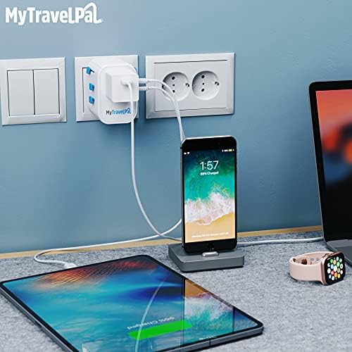 Worldwide Travel Adapter with USB | The Safest All In One Travel Adaptor | MyTravelPal® Pro Grounded Universal Travel Adapter Worldwide | Earthed International World Charger Multi Travel Plug Adapter - Image 7