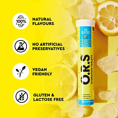 O.R.S Hydration Tablet with Electrolytes for Rehydration, Wellness, Travel, Sports & Recovery Vegan, Gluten-Free & Low-Calorie Electrolyte Tablets with Natural Lemon Flavour, 24 Tablets - Image 3