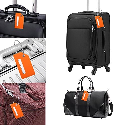 Silicone Luggage Tag with Name ID Card Perfect to Quickly Spot Luggage Suitcase by Ovener (Orange 2 Pack Tags) - Image 6