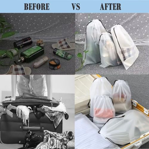 20Pack Shoe Bags for Travel,30 * 40CM Clear Drawstring Travel Shoe Bags for Packing, Waterproof Dustproof Portable Travel Shoe Storage Bag with Rope for Men and Women - Image 6