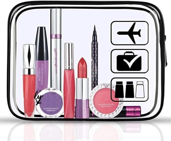 Clear Travel Toiletries Bag, 2 Pcs TSA Approved Toiletry Bag with Zippers Travel Accessories Portable Waterproof Cosmetic Clear Makeup Bag for Women and Men (Black) - Image 7