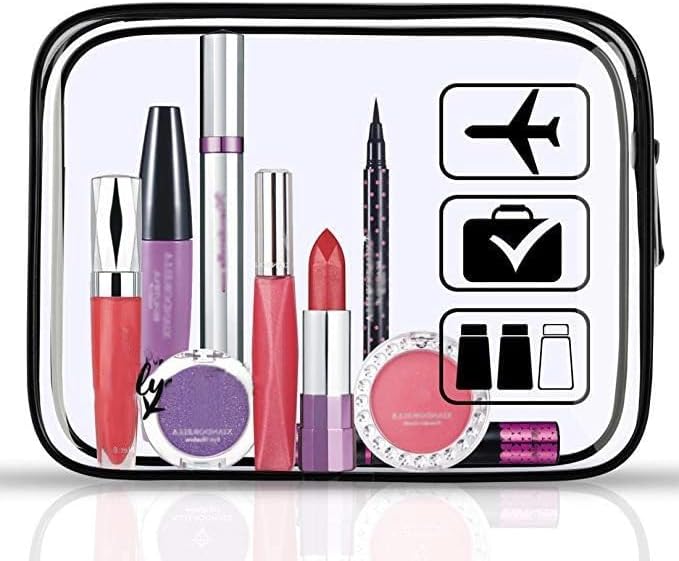 Clear Travel Toiletries Bag, 2 Pcs TSA Approved Toiletry Bag with Zippers Travel Accessories Portable Waterproof Cosmetic Clear Makeup Bag for Women and Men (Black) - Image 7