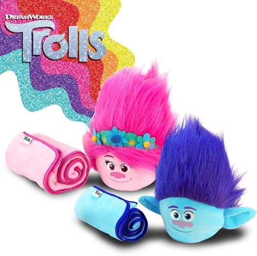 Trolls Armrest Buddy Stuffed Plush Travelling Toy With Blanket 13” - Kids Ultimate Travel Pillow Companion Set (Branch) - Image 7