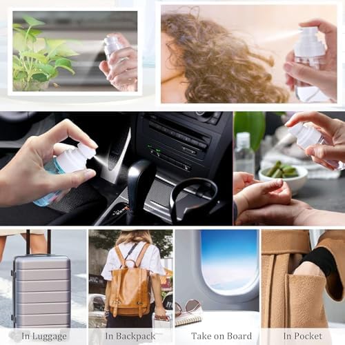 Spray Bottles, 30ml 60ml 80ml Clear Empty Fine 3 Pcs Mist Spray Bottles Small Travel Plastic Atomiser Bottle Refillable Liquid for Essential Oils, Cleaning, Make-up Cosmetic Hair, Leak Proof, BPA Free - Image 7