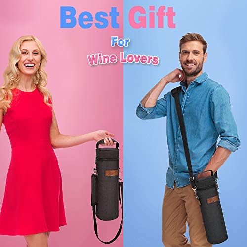 Wine Cooler Picnic Bag, Single Bottle Wine Carrier Insulated, Padded Thermal Wine Tote Bag for Beach, Wine Lover - Image 7