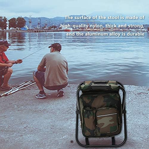 Folding Camping Chair Stool Oxford Fabric Waterproof Folding Camping Chair Fishing Tackle Seat Table Bag Compact Lightweight Bag for Outdoor Fishing Travel Hiking Beach ravelling Subway (Black) - Image 7