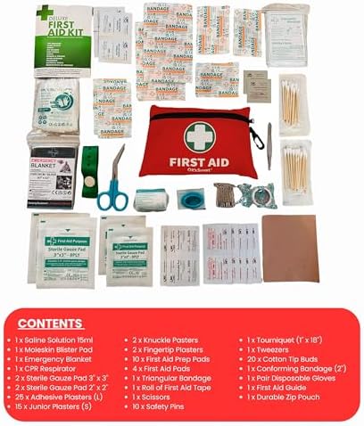 it's Smart Premium First Aid Kit 110 Pieces - for Travel Essentials, Hiking, Home, Camping and Car - Includes Emergency Blanket, Plasters, Bandages, Eyewash and Other First Aid Essentials - Red - Image 7