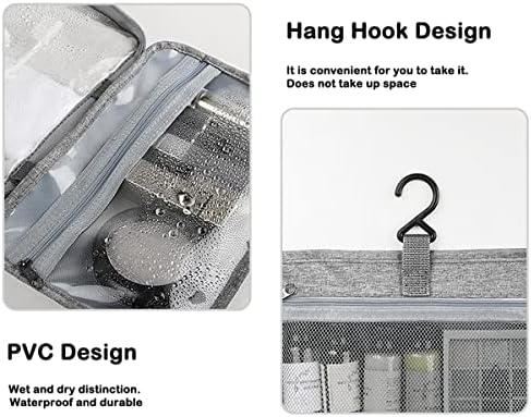 Hanging Travel Toiletry Bag for Women Men Large Wash Bag Waterproof Travel Make up Bag Organiser Foldable Compact Toiletries Bag Portable Cosmetic Bag Travelling Essentials for Business Trip Vacation - Image 2