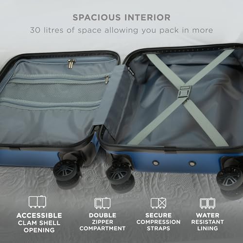 AVIO Jett Cabin Suitcase 45x36x20cm - Lightweight Double-Wheel Luggage Bag, 2 Internal Pockets, Telescopic Handle w/ 3 Heights, Durable ABS Hard Shell - Approved by Most Airlines - Image 6