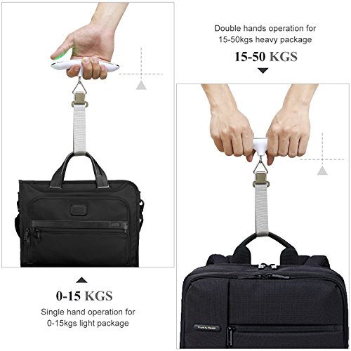 Luggage Scale MYCARBON Portable Digital Scale Electronic Suitcase Scale Hanging Scales Luggage Weighing Scale 110 Pound / 50 Killogram Capacity With Backlit With Tare Function Lightweigh for Travel - Image 4