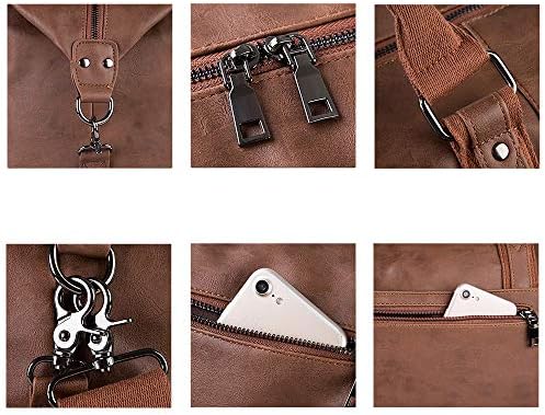 Leather Travel Bag with Shoe Pouch,Weekender Overnight Bag Waterproof PU Leather Large Carry On Bag Travel Tote Duffel Bag for Men or Women - Image 4