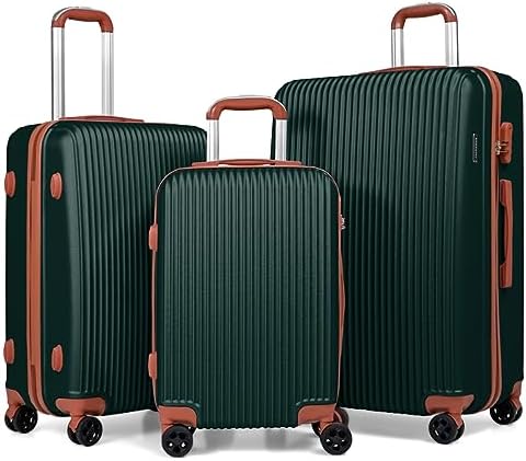 Medium Luggage | Durable Suitcases | Lightweight & Secure with Combination Lock | Smooth 4 Dual Spinner Wheels | Ideal Travel Bag & Luggage Sets (Dark Green, Medium 24'') - Image 8