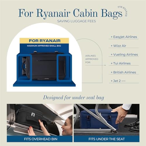 Cabin Bags 40x20x25 Underseat for Ryanair, Carry On Travel Backpack Cabin Size Rucksack Hand Luggage Bag Backpack Casual Daypack School Bag Fit 14 Inch Laptop with Cable Hole - Image 2