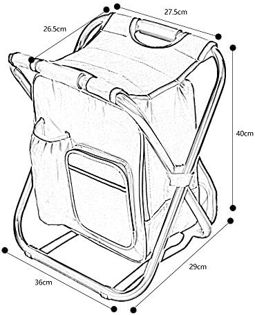 Folding Camping Chair Stool Oxford Fabric Waterproof Folding Camping Chair Fishing Tackle Seat Table Bag Compact Lightweight Bag for Outdoor Fishing Travel Hiking Beach ravelling Subway (Black) - Image 2