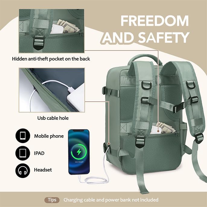 for Ryanair Cabin Bags 40x20x25, Travel Backpack Womens Underseat Cabin Bag Small Hand Luggage Bag Carry-ons Cabin Backpack Cabin Size Airback Backpack Flight Bag with Bottle Holder - Image 4